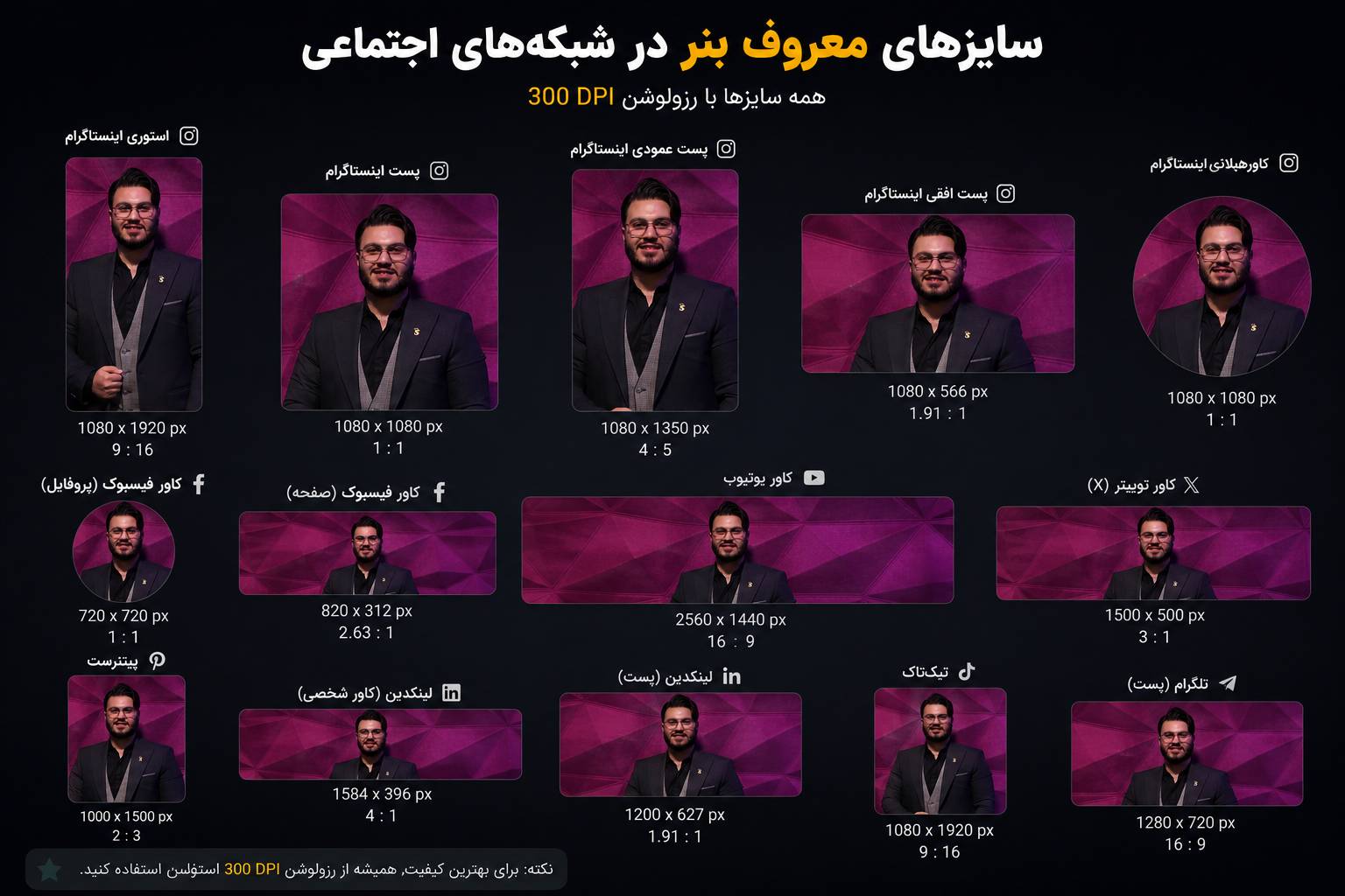 طراحی بنر آموزشی نیازمند انتخاب سایز مناسبه